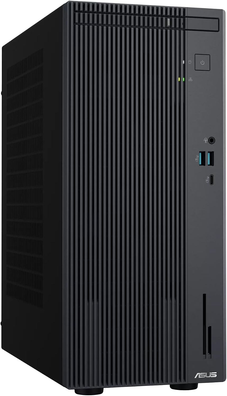 ASUS V500 Mini Tower 15L Desktop, 10-Core Intel Core i7-13620H Processor, 16GB RAM 512GB SSD, Windows 11 Home, Wired Keyboard & Mouse with PLUSERA 8-in-1 Hub, Gray