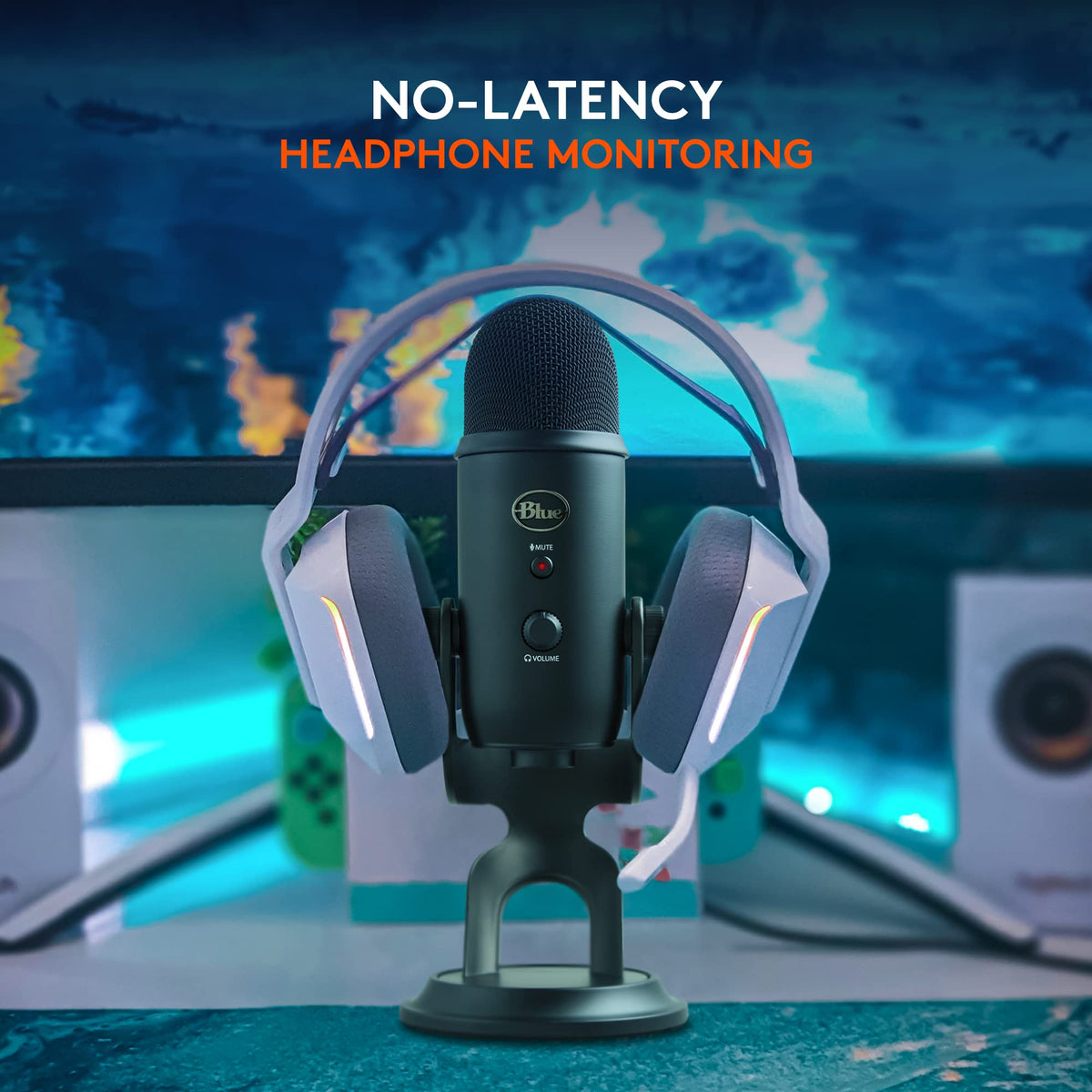 Logitech Creators Blue Yeti USB Microphone for PC, Mac, Gaming, Recording, Streaming, Podcasting, Studio and Computer Condenser Mic with Blue VO!CE Effects, 4 Pickup Patterns, Plug and Play - Silver