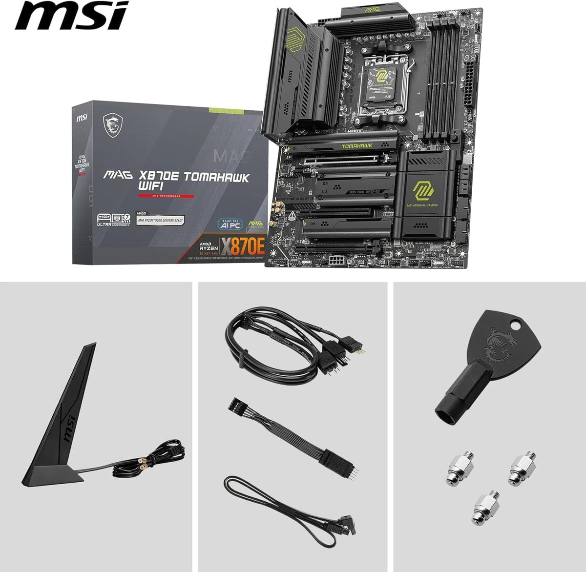 Micro Center AMD 9950X3D Processor with MSI MAG X870E Tomahawk Motherboard