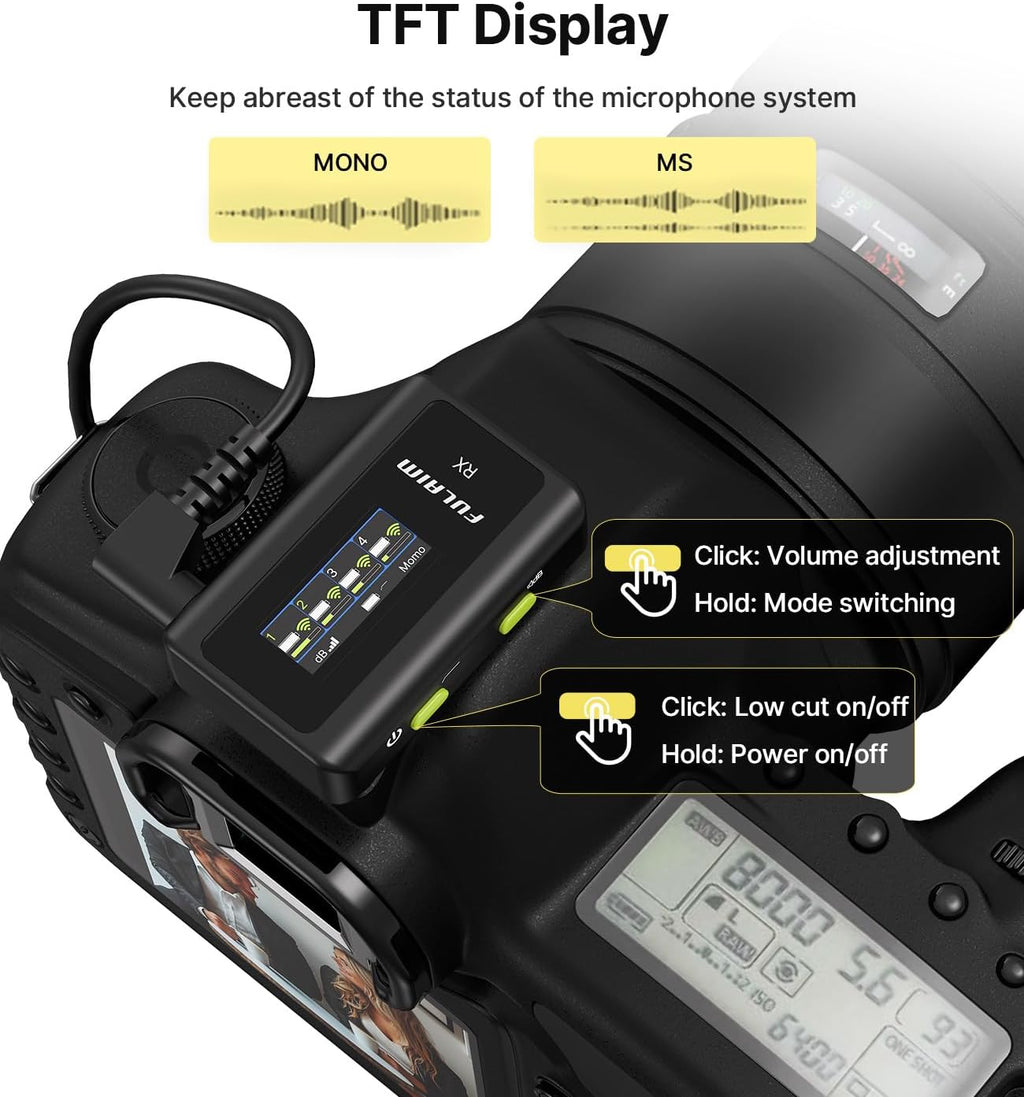 FULAIM X6 Pro Wireless Lavalier Microphones with 4 Transmitter