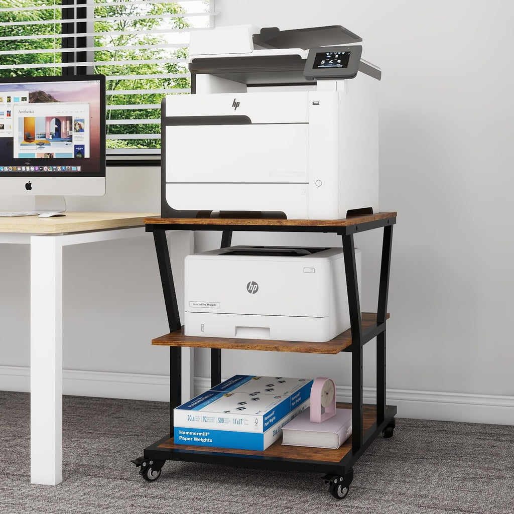 Natwind 2 Tier Printer Stand, 24''x24'',for Large Heavy Printers, Retro