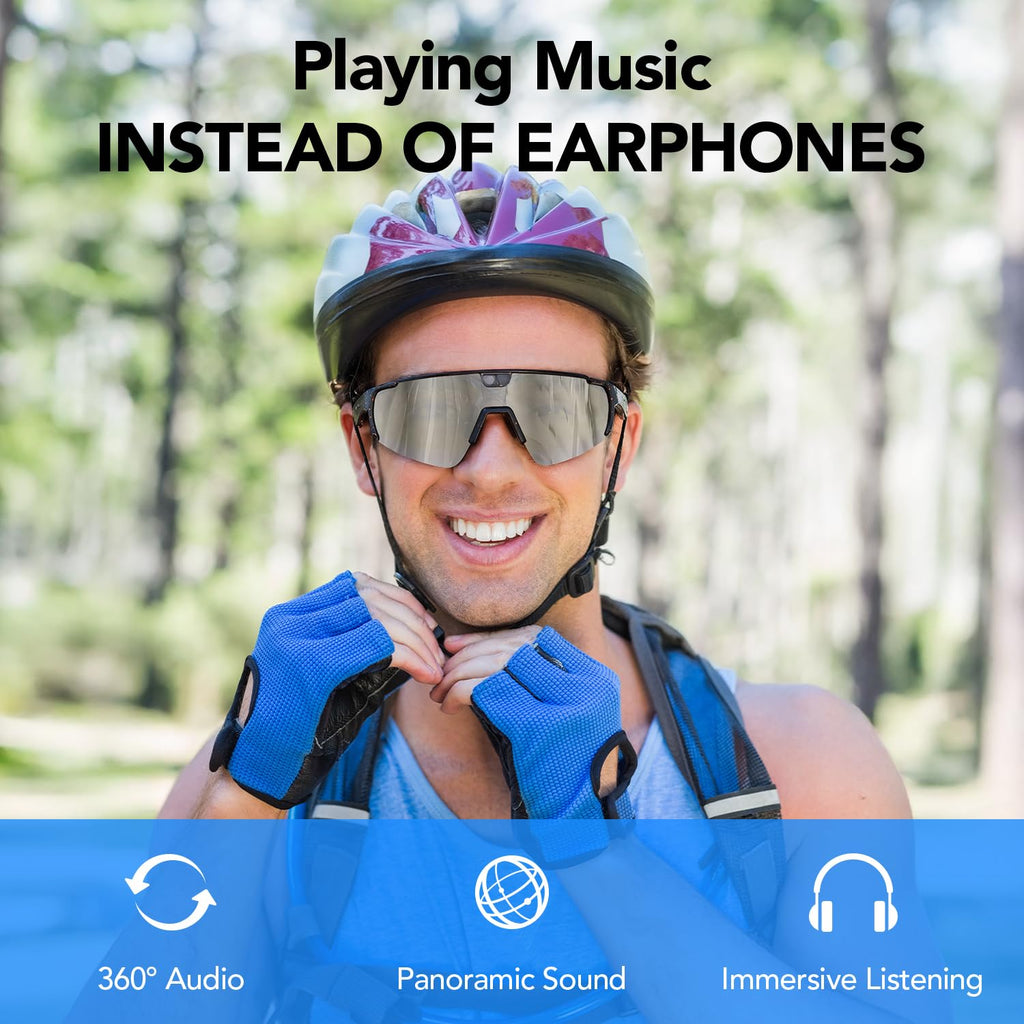 Sporty AI Bluetooth Smart Glasses with Camera for Cycling & Hiking Unisex