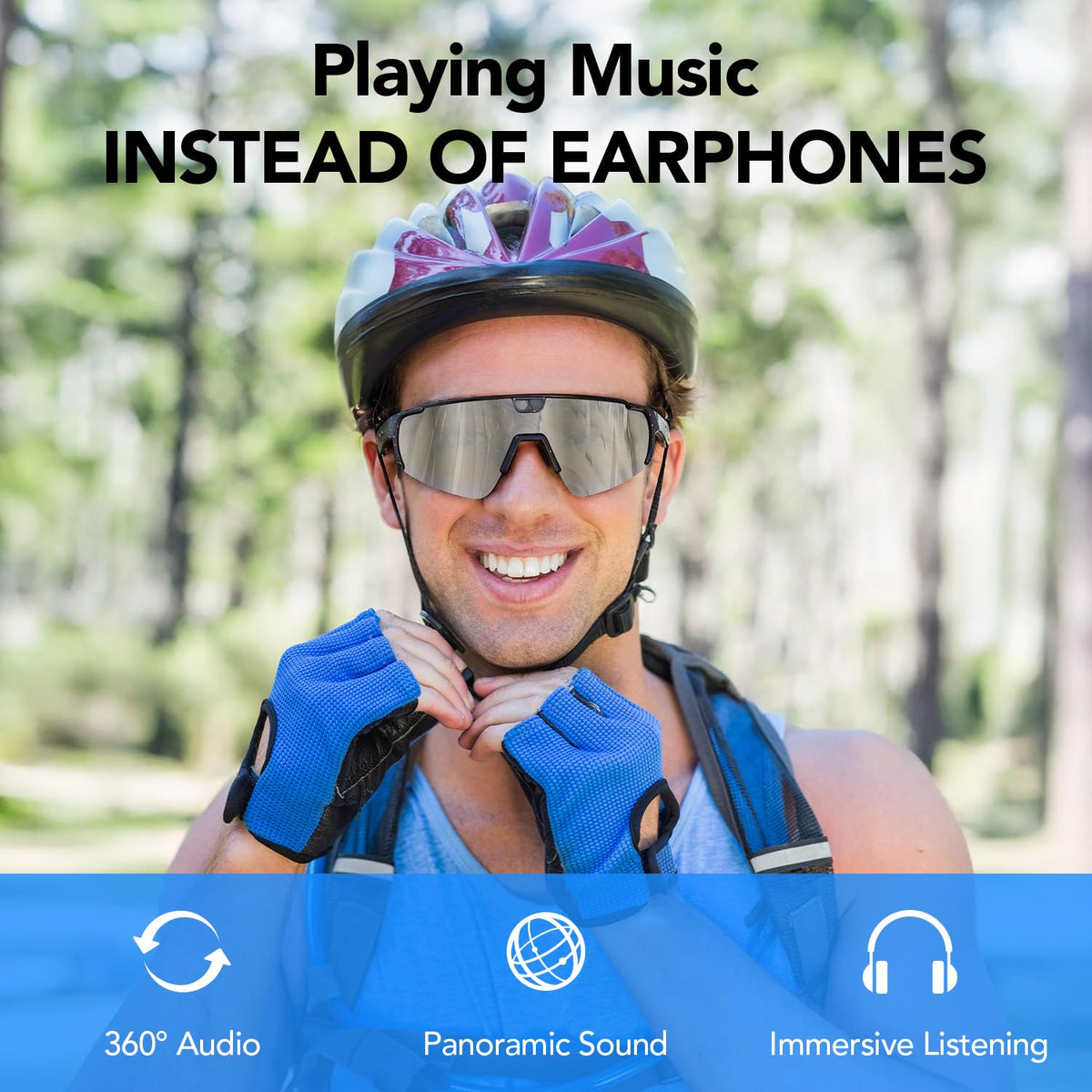 Sporty AI Bluetooth Smart Glasses with Camera for Cycling & Hiking Unisex
