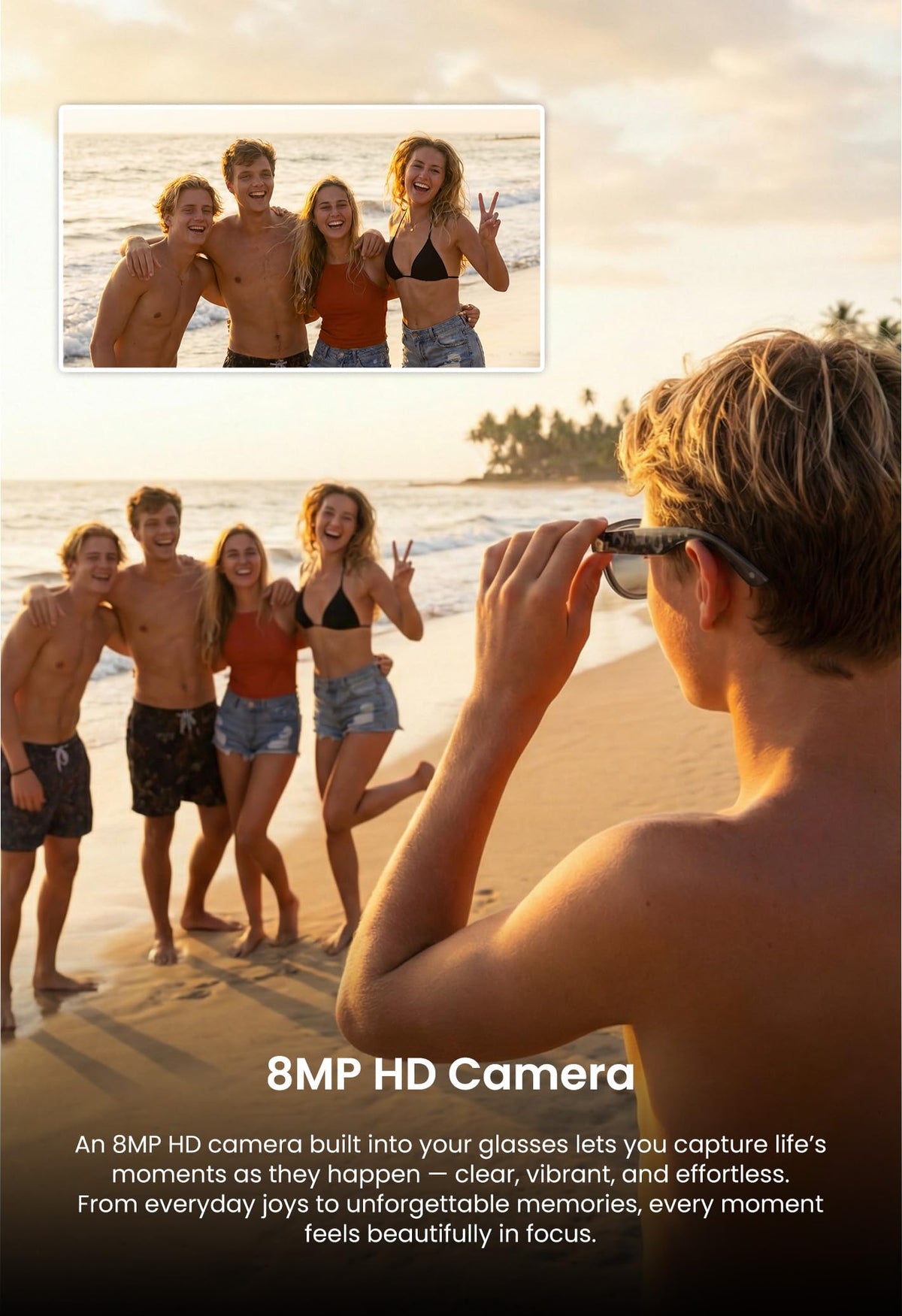G5 AI Smart Glasses with Camera, 13MP Recording Glasses for Big Heads - XXL