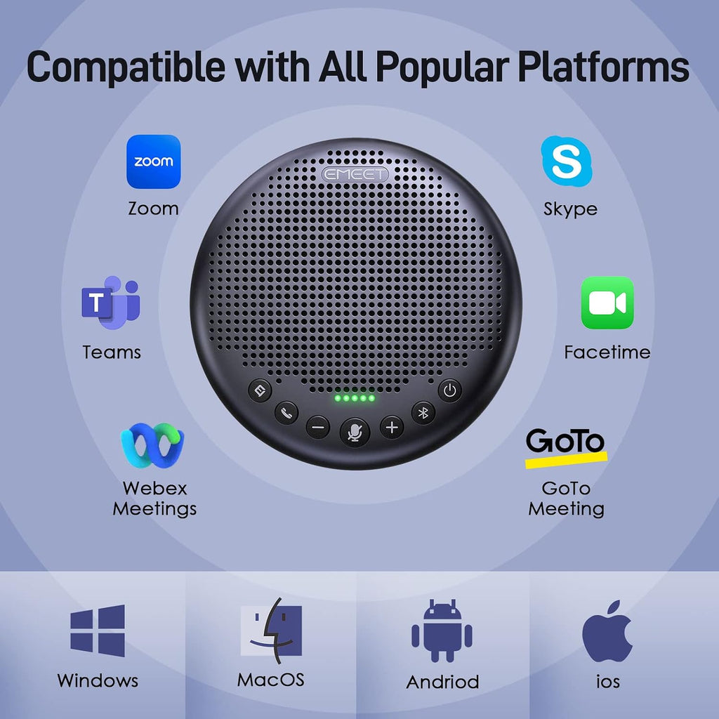 EMEET Luna Plus Kit Conference Speaker and Microphone with 8+1 Mics