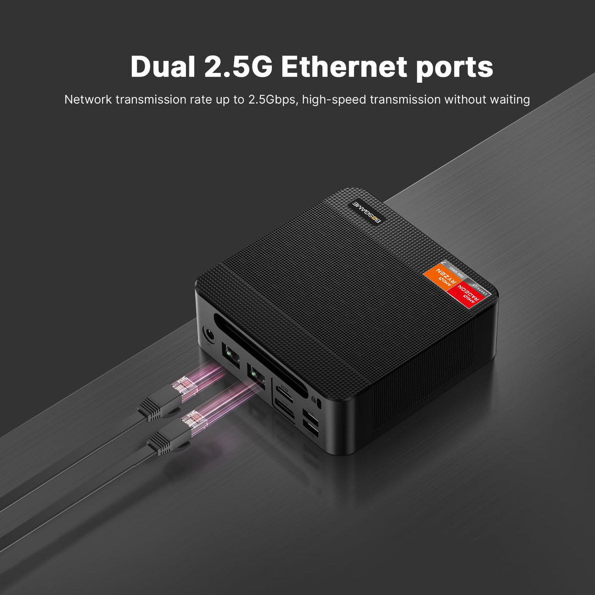 BOSGAME E4 Air Mini PC, AMD Ryzen 5 3500U 8GB DDR4 256GB SATA SSD