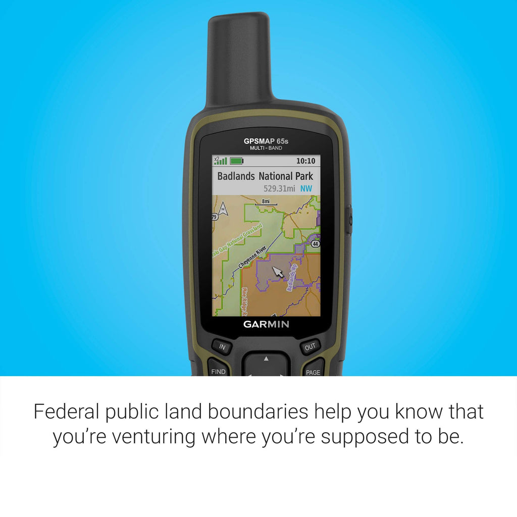 Garmin GPSMAP 65, Button-Operated Handheld with Expanded Satellite Support and Multi-Band Technology, 2.6" Color Display, 010-02451-00