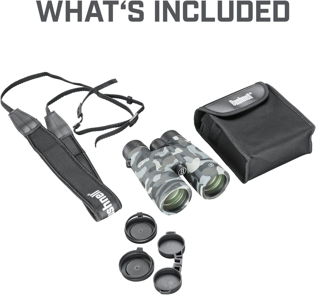 Bushnell Blackout Camo 10x42 IPX7 Waterproof Binoculars with Fully-Multi Coated Lenses and Durable Rubber Armor, Binoculars for Hunting, Boating Birdwatching