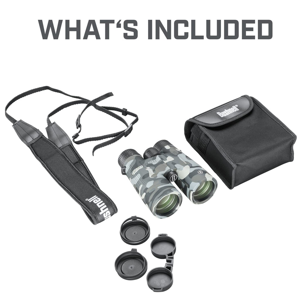 Bushnell Blackout Camo 10x42 IPX7 Waterproof Binoculars with Fully-Multi Coated Lenses and Durable Rubber Armor, Binoculars for Hunting, Boating Birdwatching