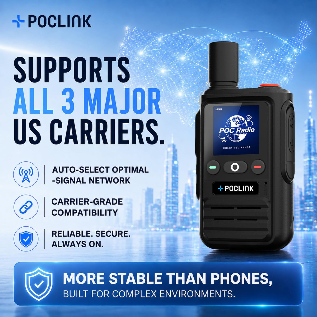 Lifetime Free Radios Walkie Talkies Long Range 4G LTE POC Two Way Radios