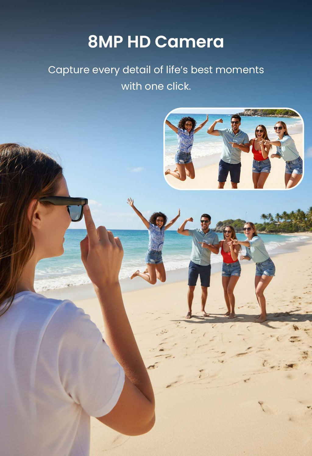 G5 AI Smart Glasses with Camera, 13MP Recording Glasses for Big Heads - XXL