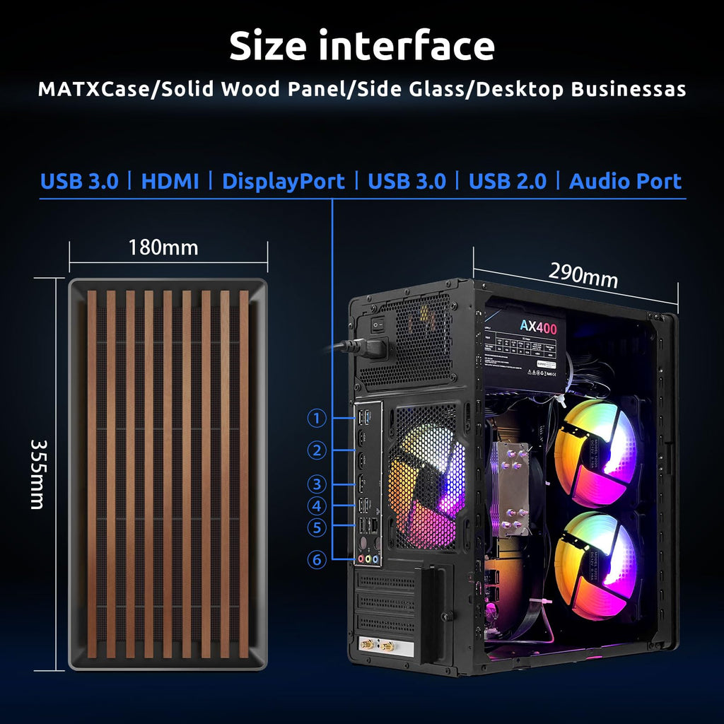 Gaming PC Desktop Computer, Intel Core I7, GTX 1050 Ti 4GB,16G RAM,512G SSD