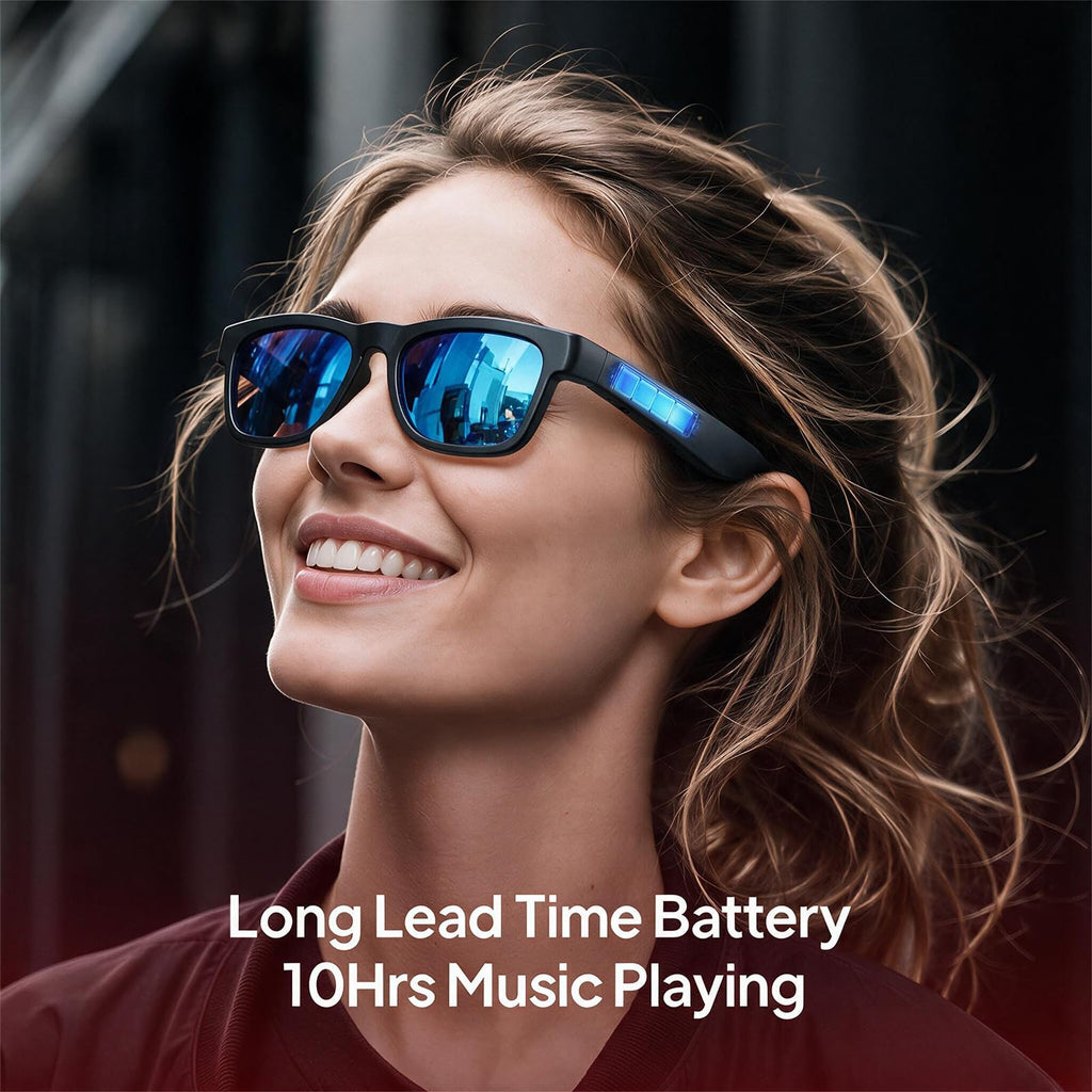 OHO AI Smart Glasses, UV400 Z87+ Audio Open Ear Bluetooth Sunglasses