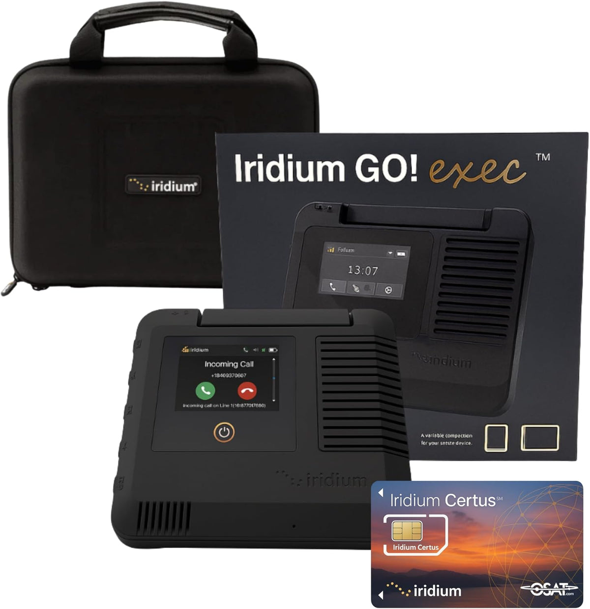 Iridium GO! Exec Satellite WiFi Hotspot - Voice, Messaging, Data | Portable | Secure Global Connectivity | Carry Case Included