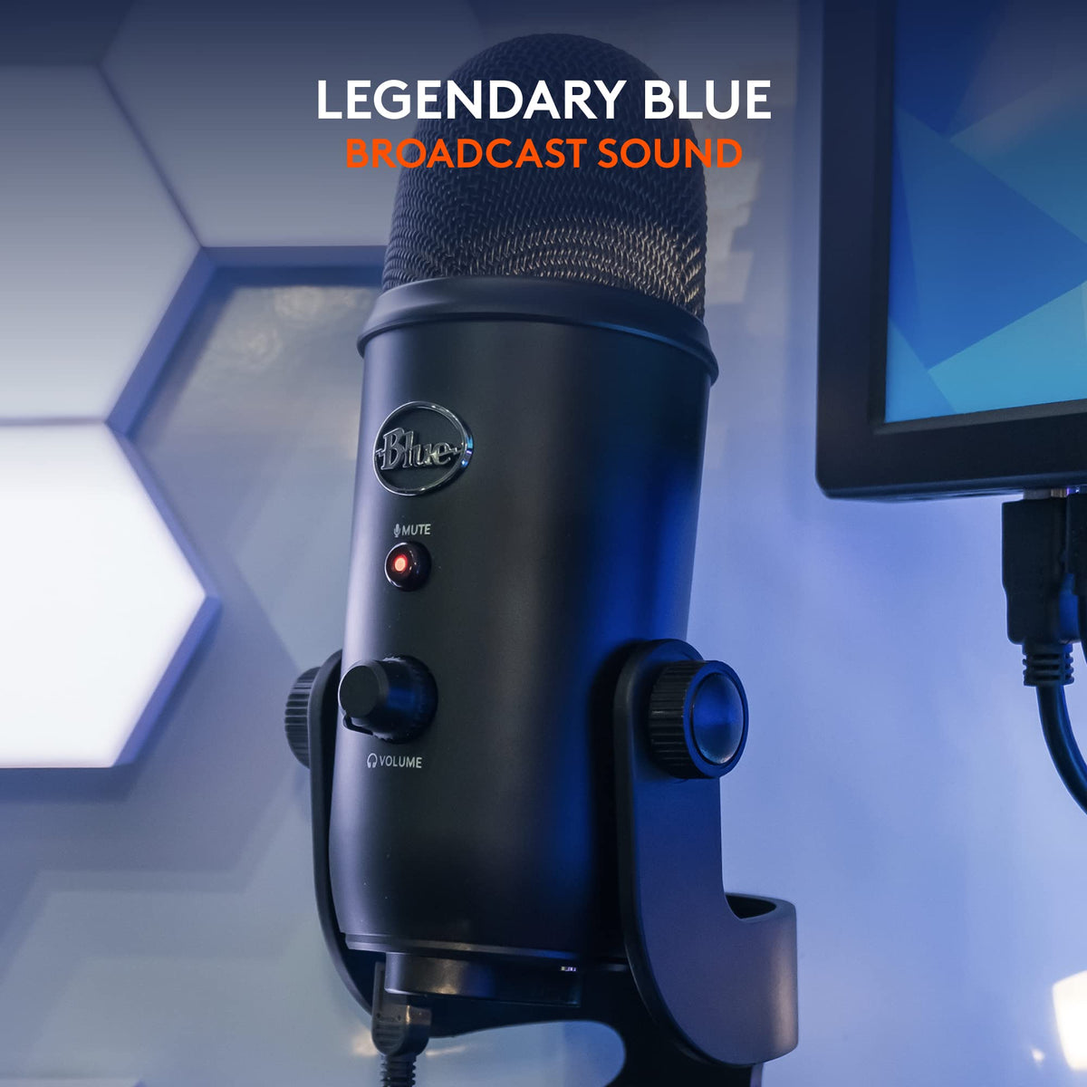 Logitech Creators Blue Yeti USB Microphone for PC, Mac, Gaming, Recording, Streaming, Podcasting, Studio and Computer Condenser Mic with Blue VO!CE Effects, 4 Pickup Patterns, Plug and Play - Silver