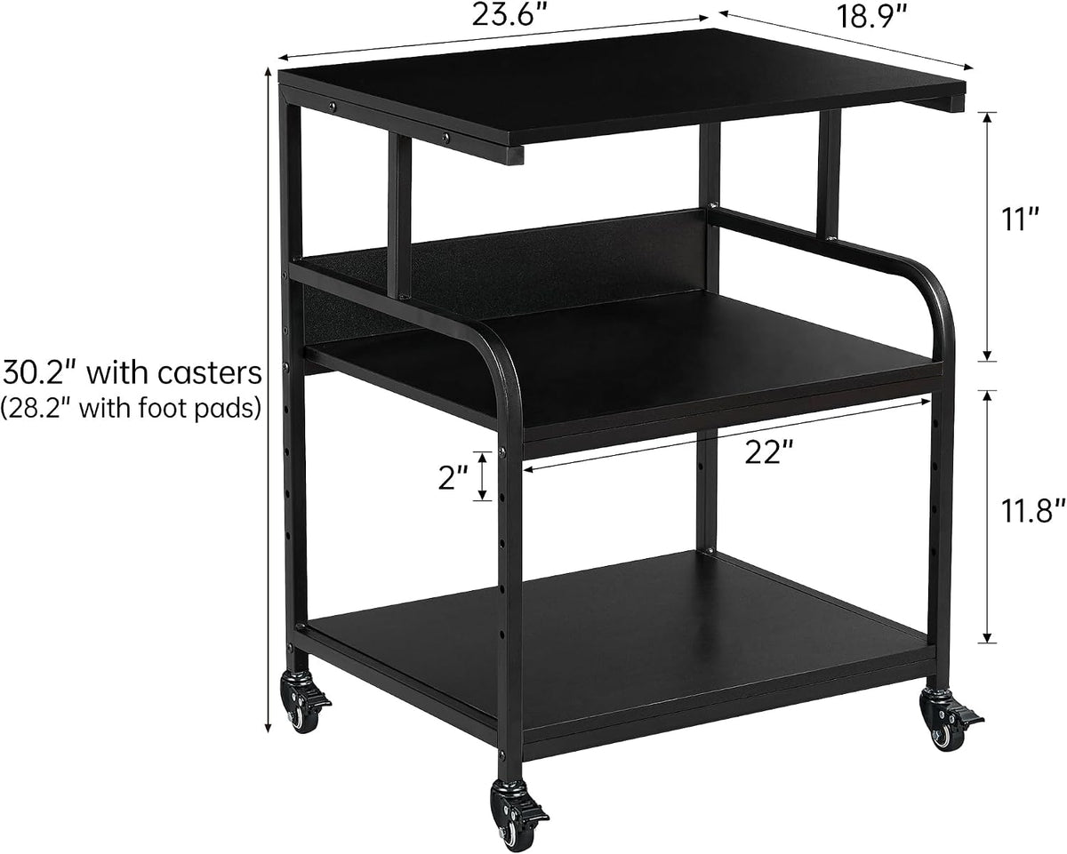 Fannova 23.6"x18.9"x30" Large Printer Stand with Adjustable Storage Shelf