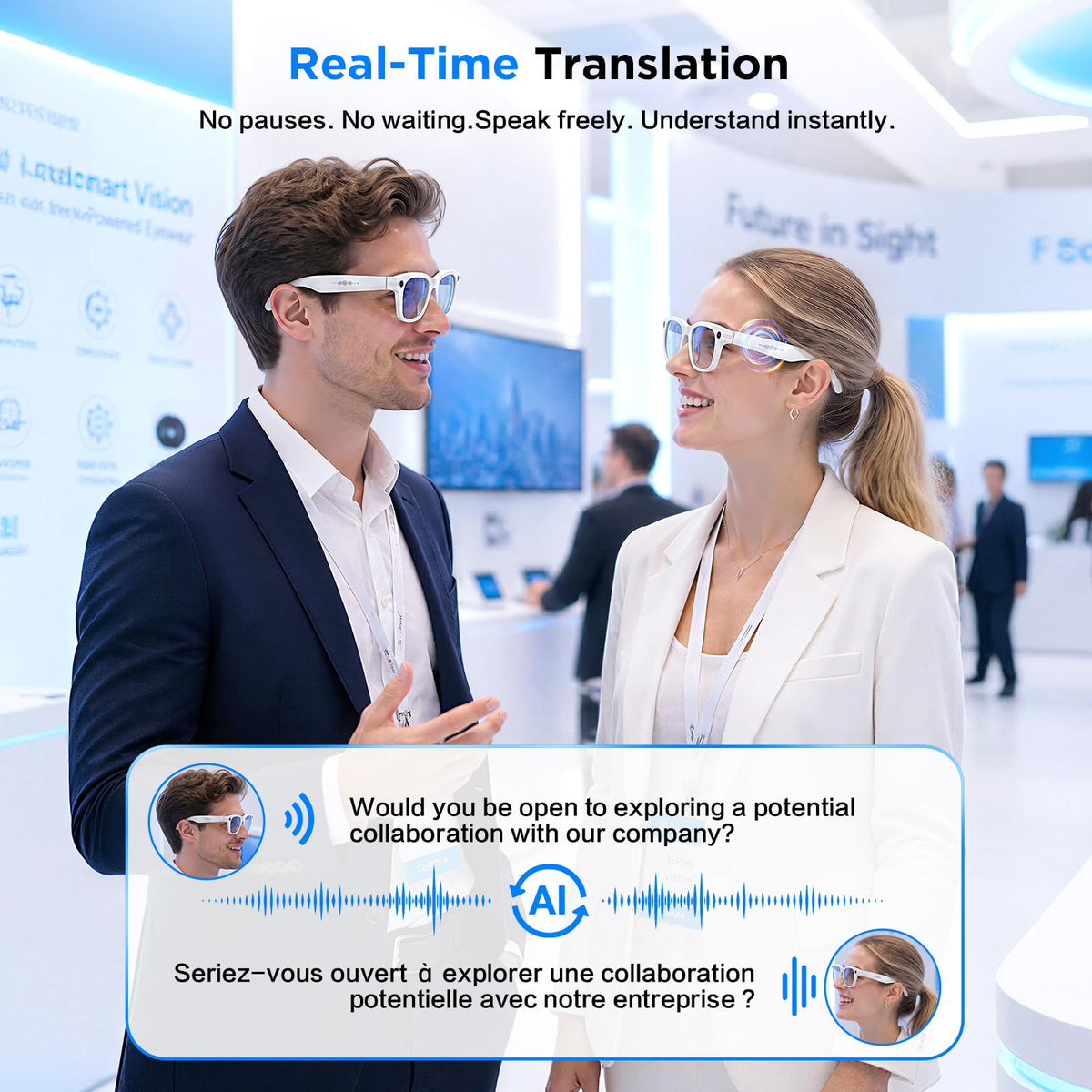Smart Glasses with Camera, 13MP HD AI Recording Sunglasses for Men Women
