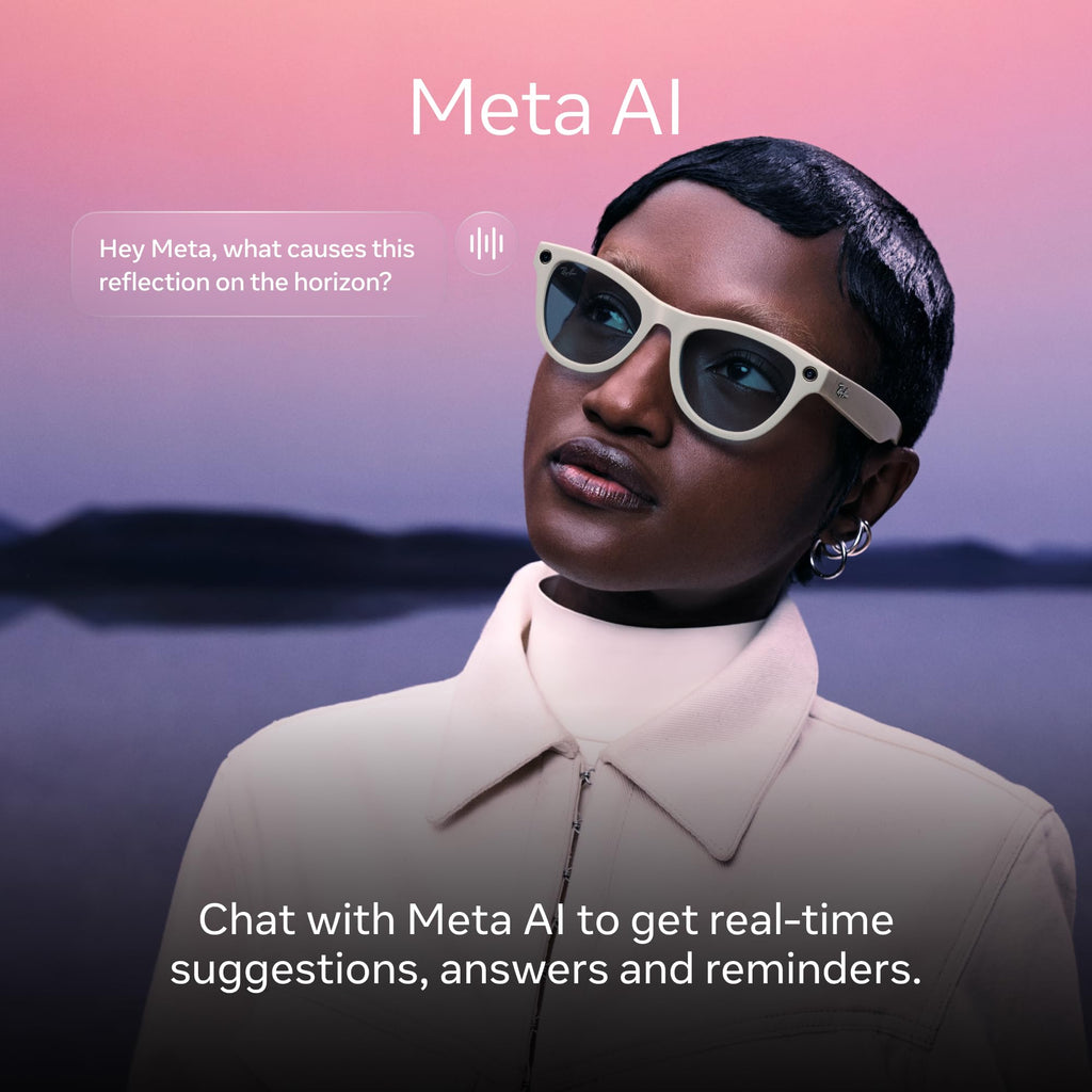 Meta Ray-Ban (Gen 2) Wayfarer Large Smart AI Glasses, Green Lenses