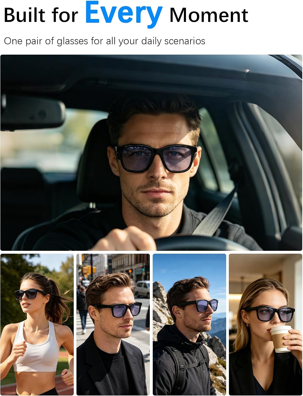 ES-S1 Smart AI Glasses with Open Ear Audio & Live Translation