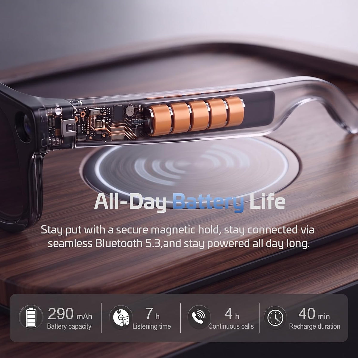 2026 AI Smart Glasses for Men Women,4K HD Video & Photo Capture,Real-Time Translation,Recording Glasses with AI Assistant,Open-Ear Audio,Object Recognition Glasses (Sunglasses Lens+Photochromic Lens)