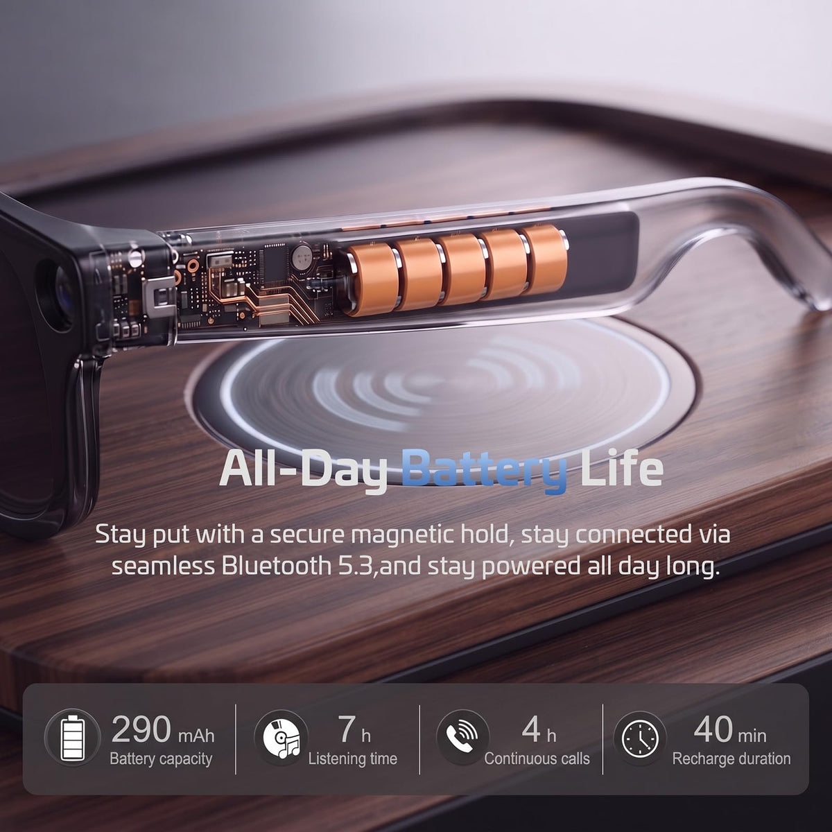 2026 AI Smart Glasses for Men Women,4K HD Video & Photo Capture,Real-Time Translation,Recording Glasses with AI Assistant,Open-Ear Audio,Object Recognition Glasses (Sunglasses Lens+Photochromic Lens)