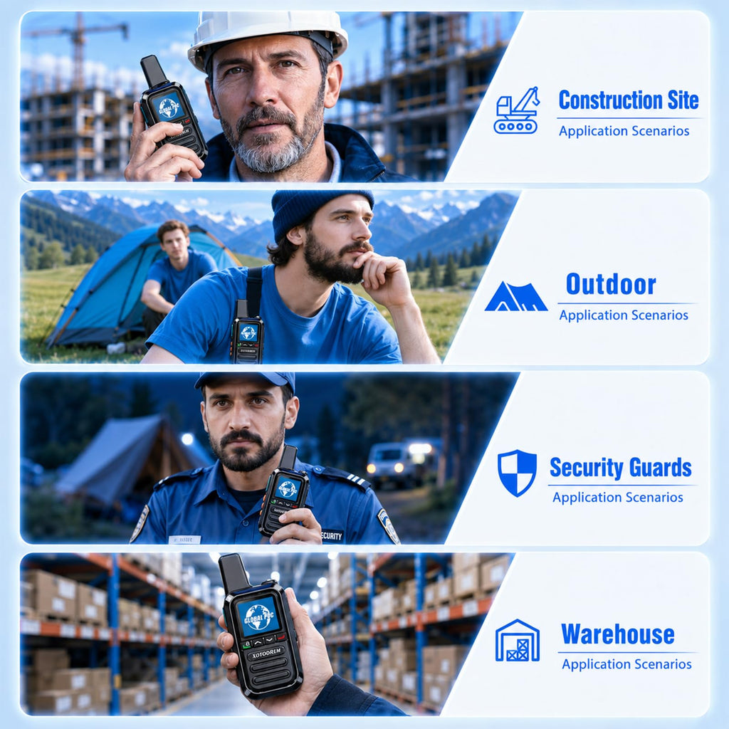 Global Lifetime Free Rapid Walkie Talkies Unlimited Range 4G LTE PoC(Push-to-Talk Over Cellular) Radios Nationwide PTT Long Distance for Family, Logistics, Company 2pcs with sim Card