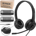 20 Pack Bulk Headset with Microphone for Classroom, Noise Canceling Computer Headphones with Microphone for Office, Durable 3.5mm Wired Headset with Mic for Meetings Laptop PC