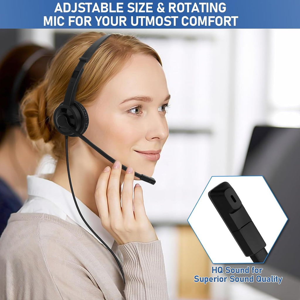 20 Pack Bulk Headset with Microphone for Classroom, Noise Canceling Computer Headphones with Microphone for Office, Durable 3.5mm Wired Headset with Mic for Meetings Laptop PC