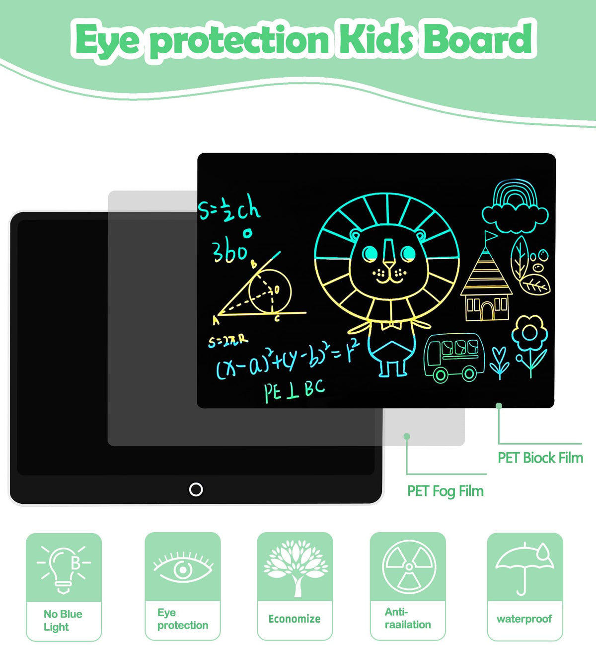 LCD Writing Tablet Doodle Board, 16inch Colorful Drawing Tablet Writing Pad, Kids Travel Essentials, Toddler Toys for 3 4 5 6 7 8 Year Old Girls Boys- Christmas and Birthday Gifts