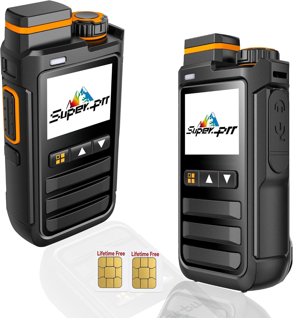 Lifetime Free KPBAB 2-Pack 4G LTE PoC Walkie Talkies, SIM, Rapid PTT