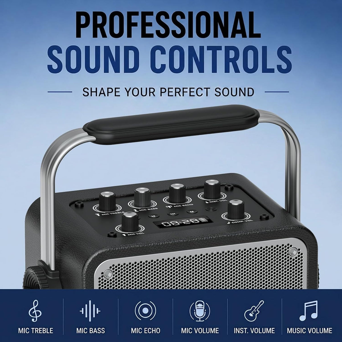 150W High-Power Karaoke Machine with 2 Wireless Microphones for Adults S200