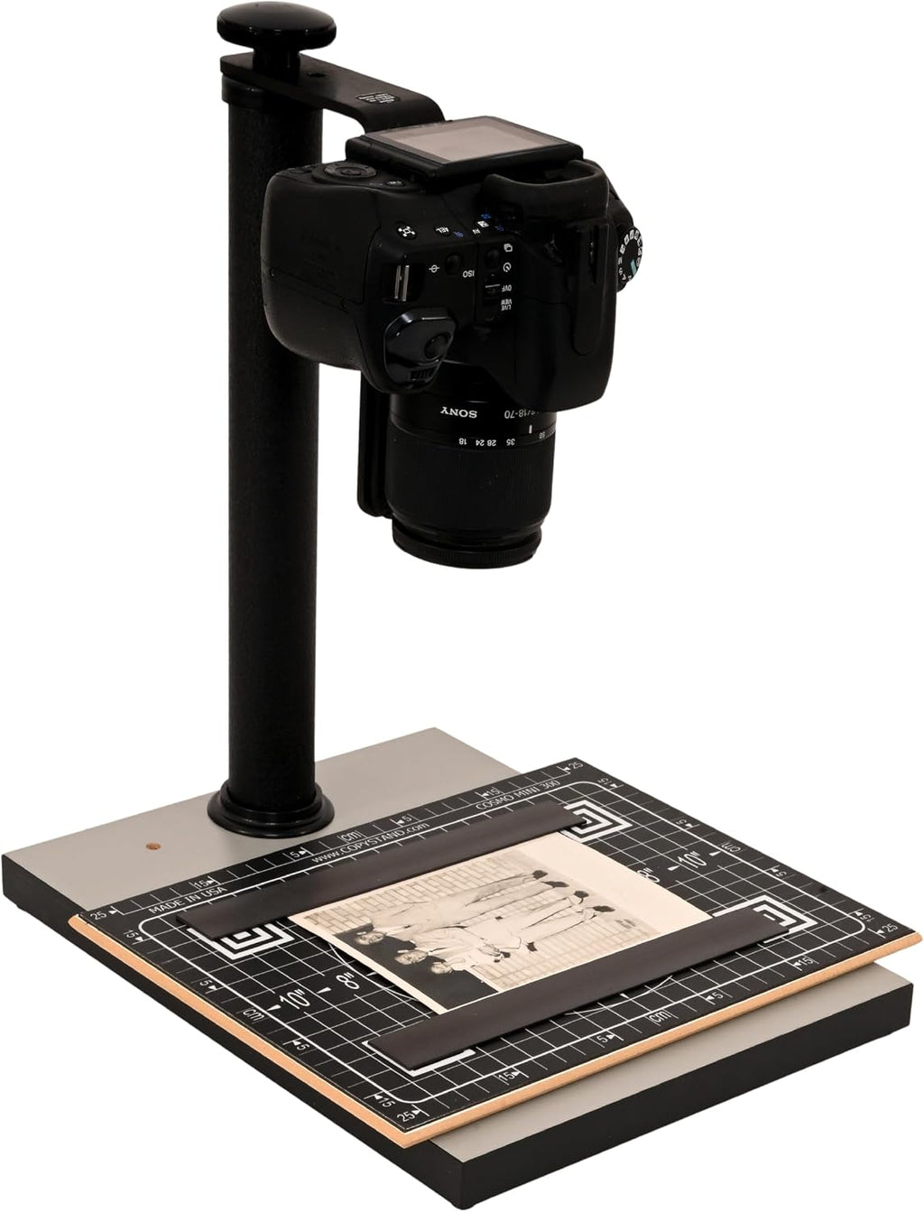 Cosmo Copy Stand, Mini 300, a Compact Tool with a Floating Magnet Board for Digitizing Old Photos with Your High-Pixel Camera or Smartphone Instead of Scanning. Made in the USA