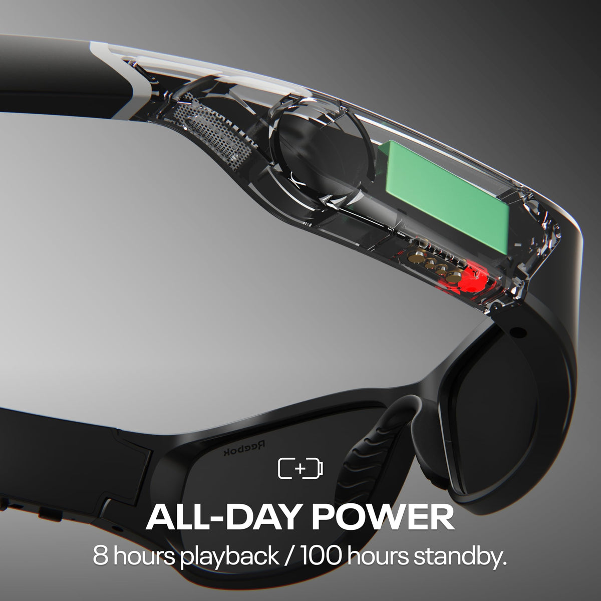 Reebok Flash Smart Audio Glasses, Iridescent Polarized, Powered by Lucyd