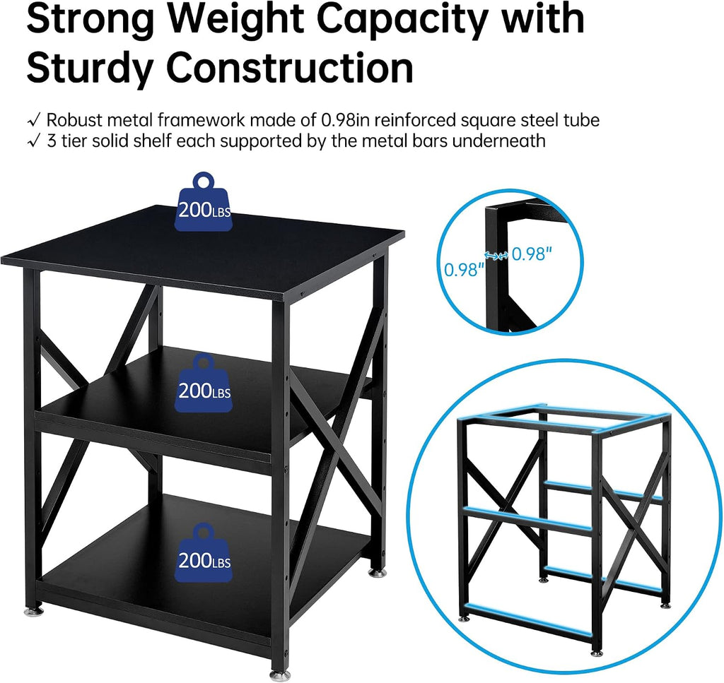 Fannova 23.6"x23.6"x30.1" Large Printer Stand with Adjustable Storage Shelf