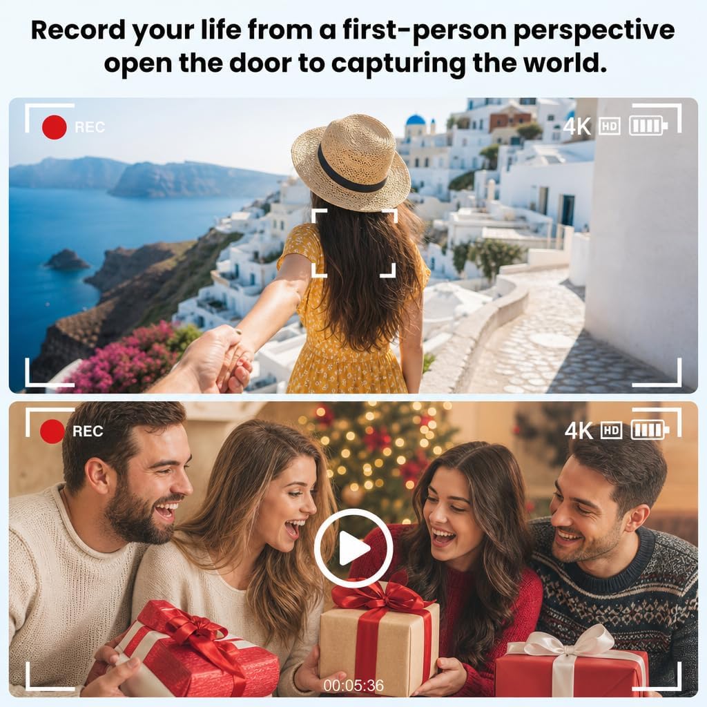 AI Smart Glasses with 13MP Camera for 4K Photo & Video, 3 Replaceable Lense