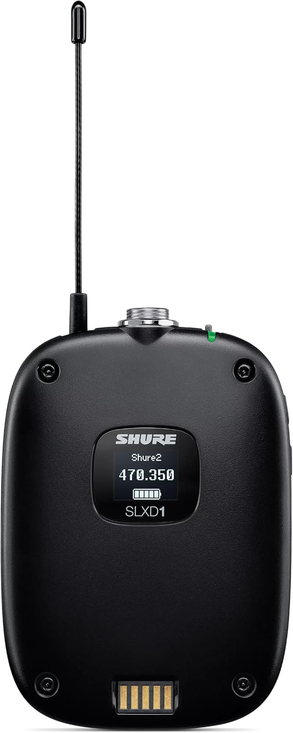 Shure SLXD14/UL4B Digital Wireless Microphone System - Includes SLXD1 Bodypack Transmitter, UL4B UniPlex Cardioid Lavalier Mic, and SLXD4 Receiver with 19" Rack Mount Kit | H55 Band (SLXD14/UL4B-H55)