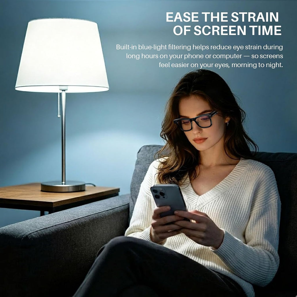 AI Smart Glasses with Camera & Voice Assistant,8MP 1080P HD Video