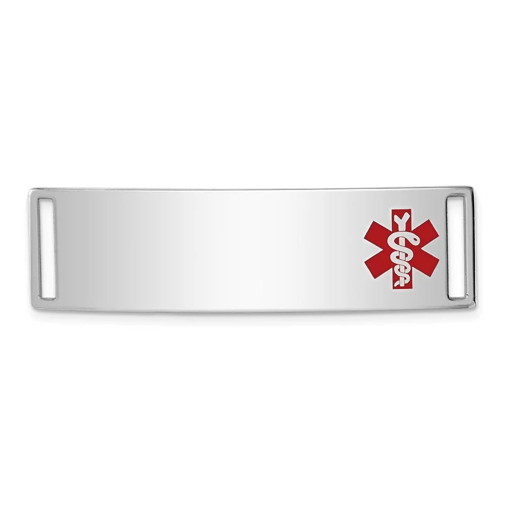 Auriga 925 Sterling Silver Medical Id Plate inch Bracelet Women(L- 13inch, W- 40mm)