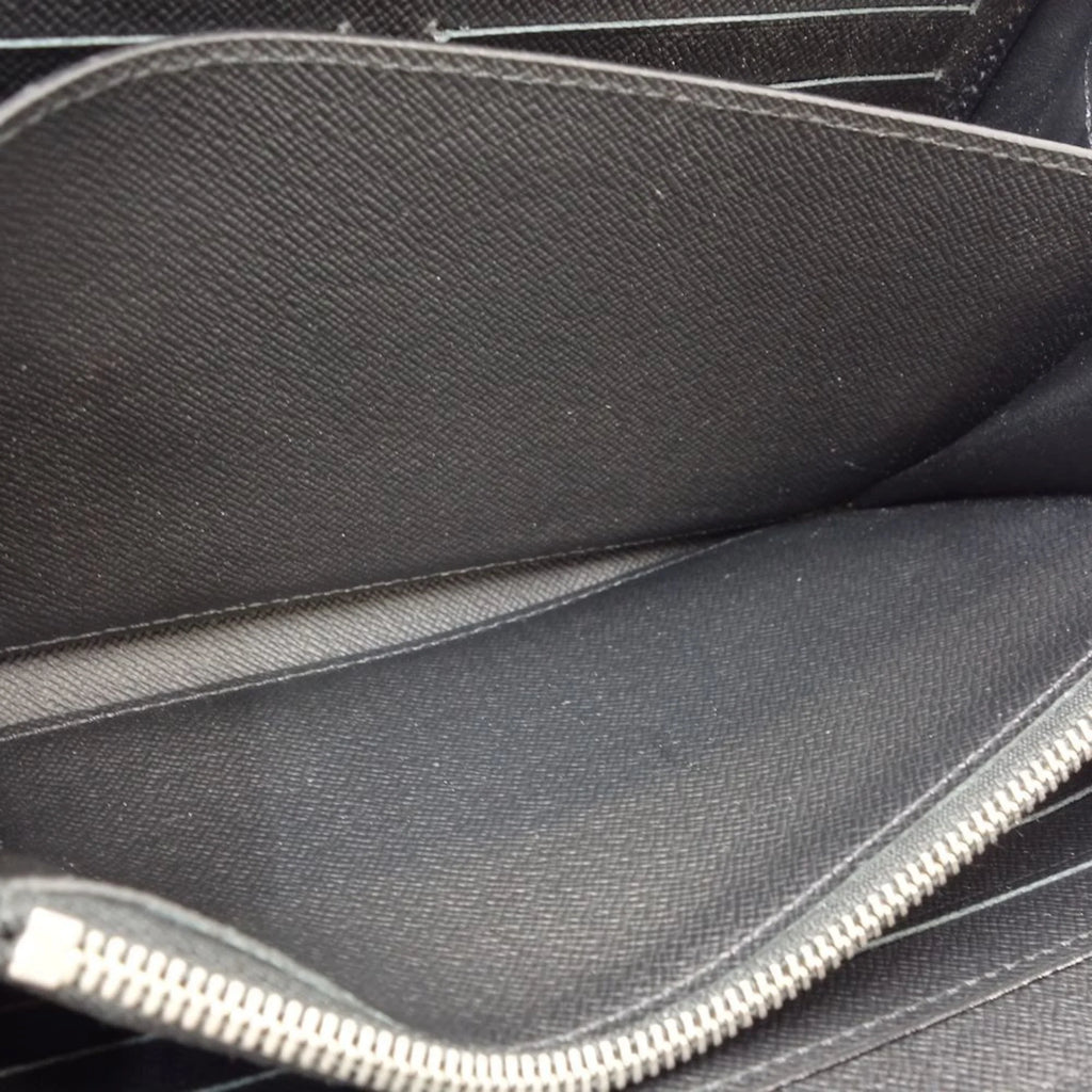Pre-Owned Louis Vuitton Taiga LOUIS VUITTON Zippy XL M42097 Long Wallet Ardoise 083562 (Good)