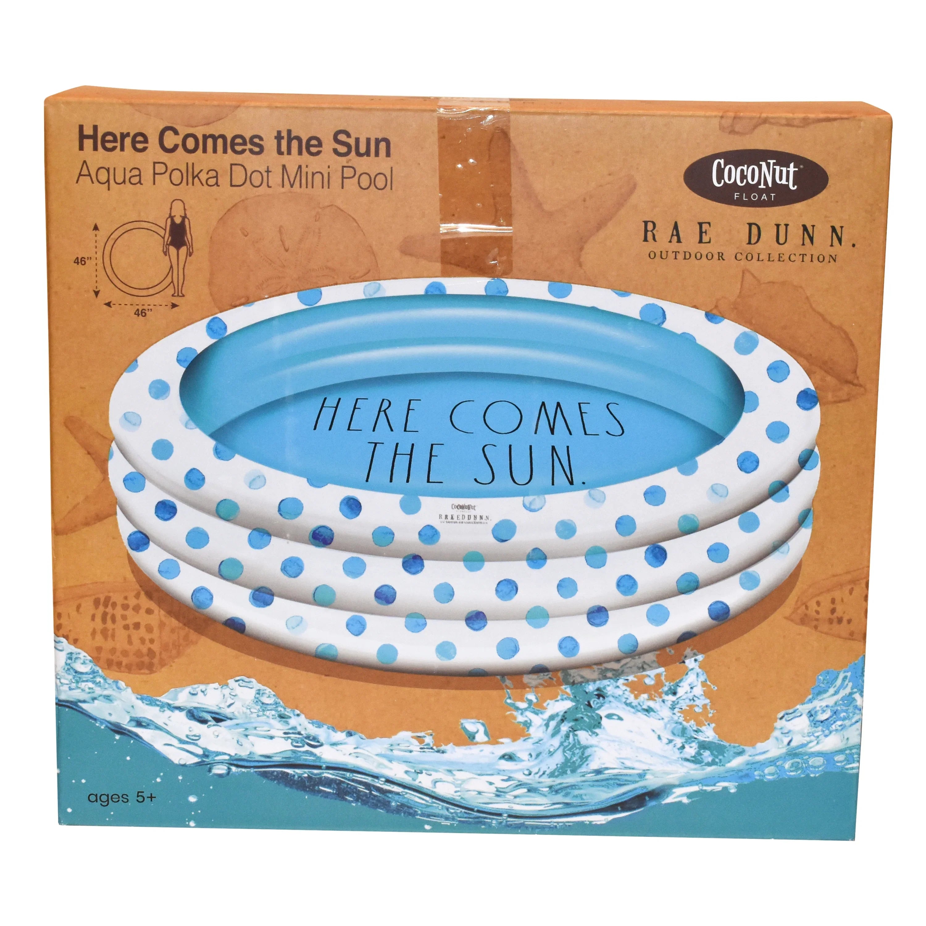 Rae Dunn Aqua Polka Dot Mini Pool by CocoNut Float - Here Comes The Sun Theme