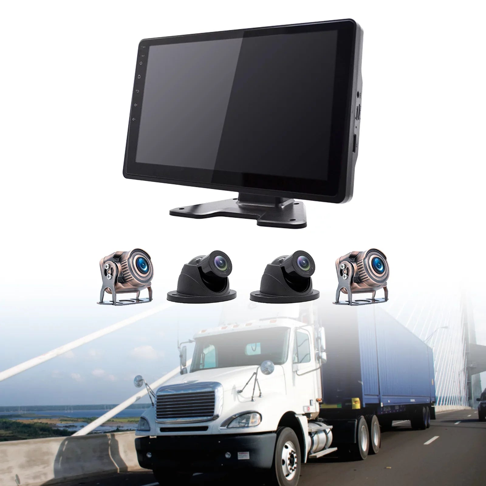 10.1"Monitor DVR Driving Video Recorder Touch Screen GPS RV Truck Bus Camera B