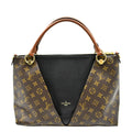 Pre-owned LOUIS VUITTON V MM Monogram Leather Hobo Bag Black