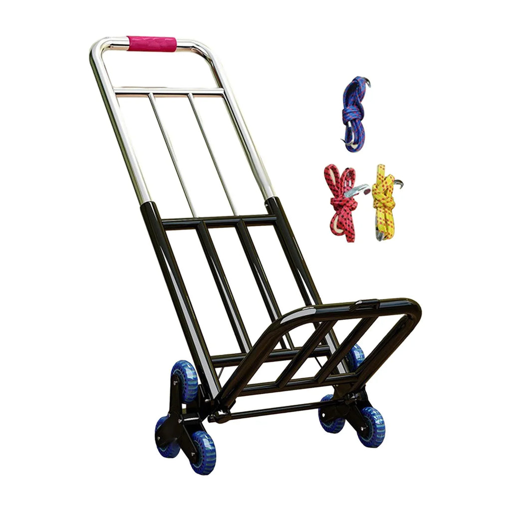 Foldable Hand Trolley Adjustable Handle Portable Adjustable Luggage Handcart 28mm Diameter