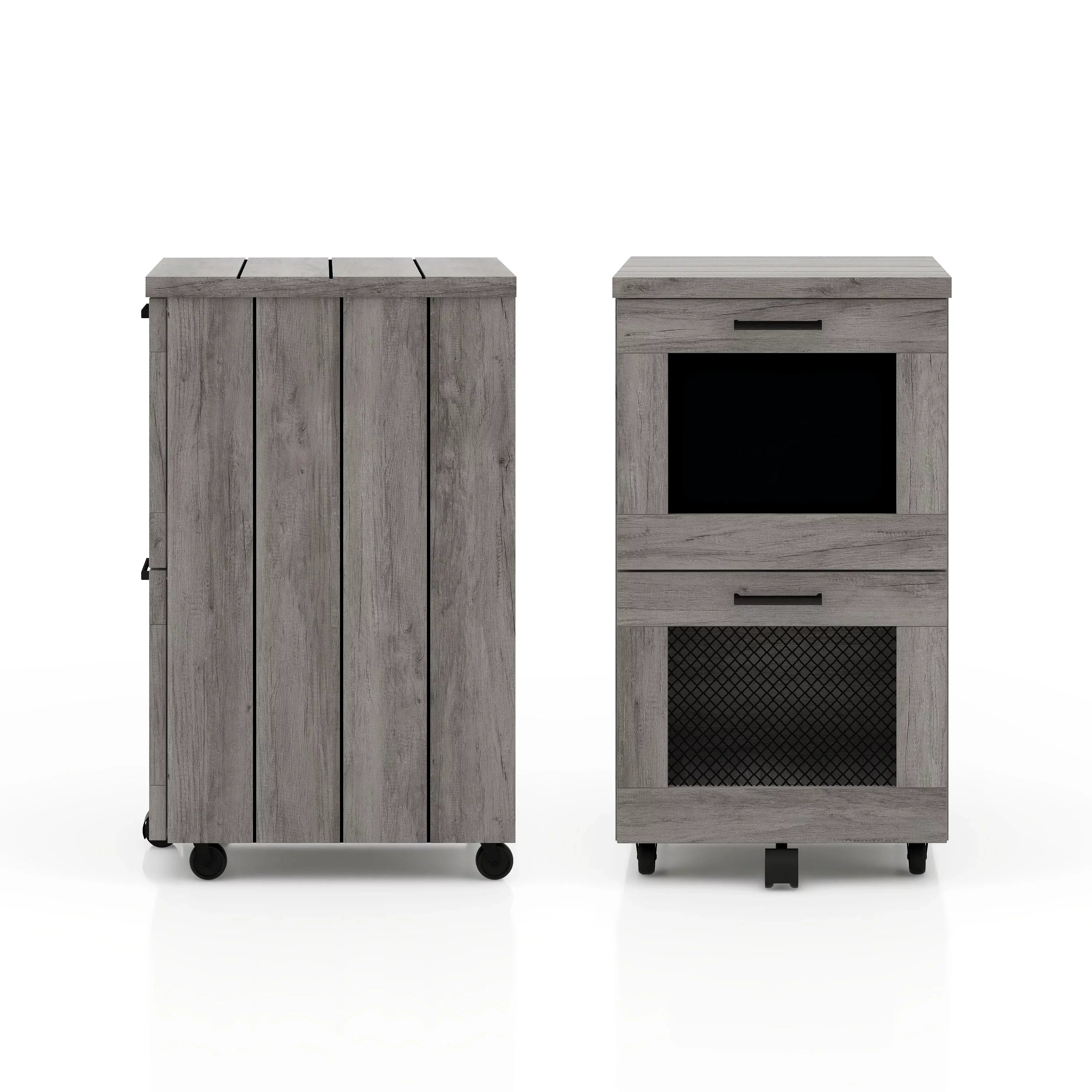 Denhour DH BASIC Rustic Grey 2-Drawer File Cabinet by