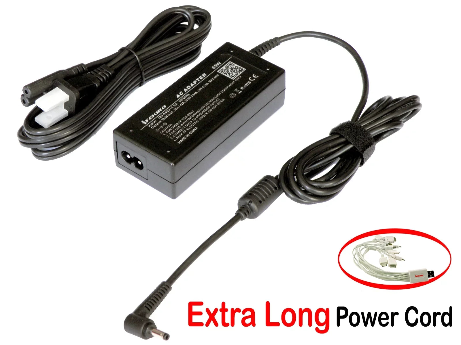iTEKIRO 65W AC Adapter Lenovo Ideapad 100S 80R900BYCF, 100S 80R900C0CF, 100S 80R900FYUS, 110, 110-14IBR 80T6 14", 110 80T6000WUS, 110 80T6000XUS, 110 80T60020CF