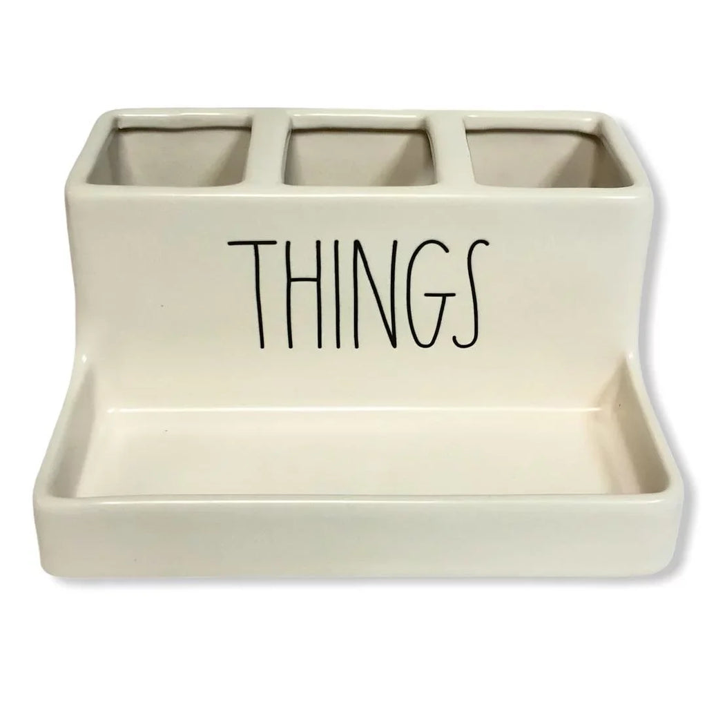 Rae Dunn by Magenta THINGS LL Black Divided Organizer Home Decor