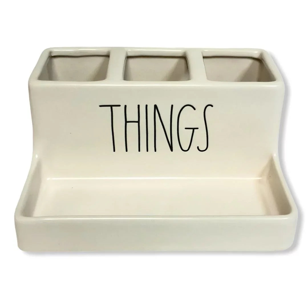 Rae Dunn by Magenta THINGS LL Black Divided Organizer Home Decor