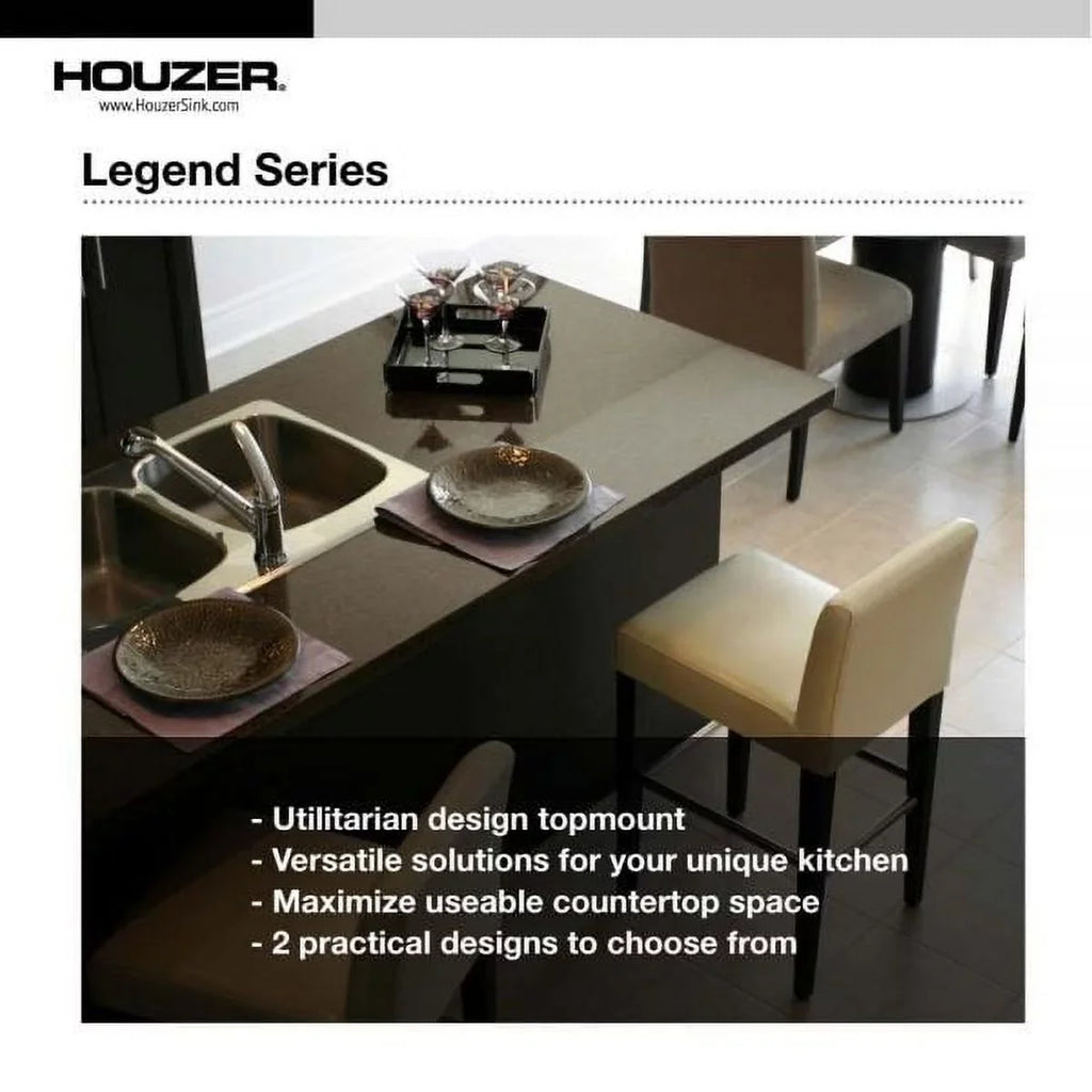 Houzer LCR-3221-1 31-7/8" x 31-7/8" Stainless Steel Topmount Kitchen Sink