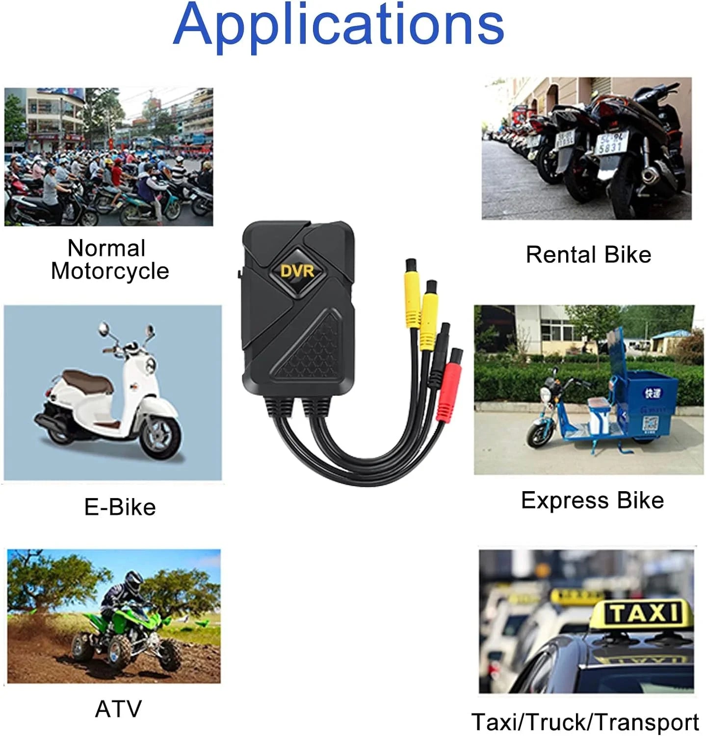 Motorcycle Camera with Recording Function Dash Cam Front and Rear 1MP AHD (720P) HD Camera 120° Wide Angle Motorcycle Accessories 1080P+720P Video Recording (Only Support 1 Channel 1080P)