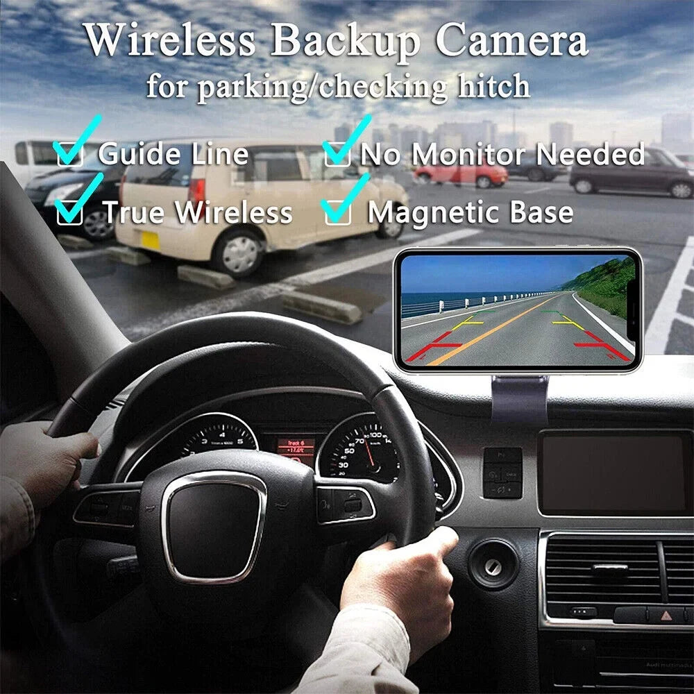 JLLOM Magnetic WiFi Wireless Camera, Backup Front/Rear View, Equipped with 9600mAh Battery